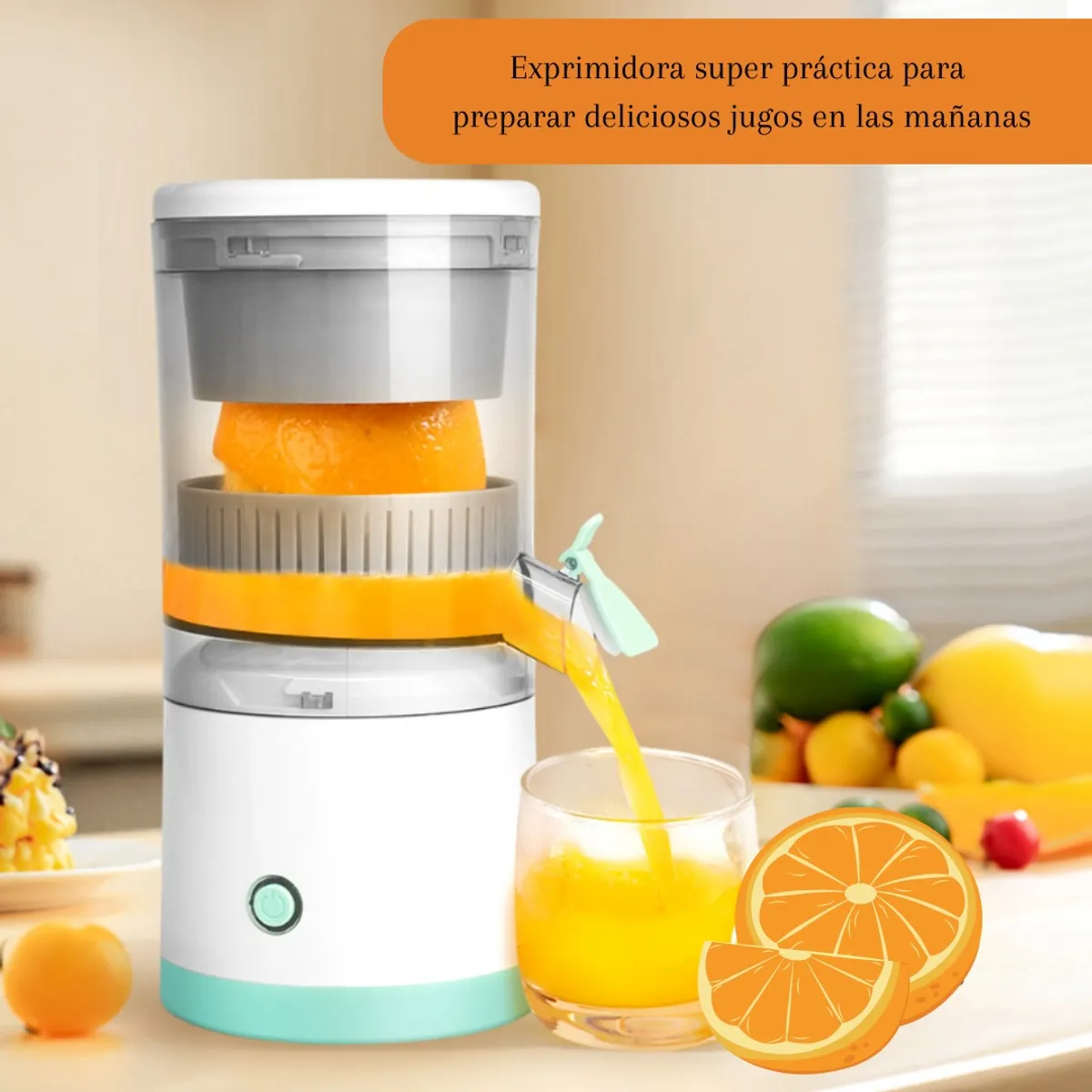 OEM - Exprimidor de Naranja Citricos y Frutas Electrico Recargable USB