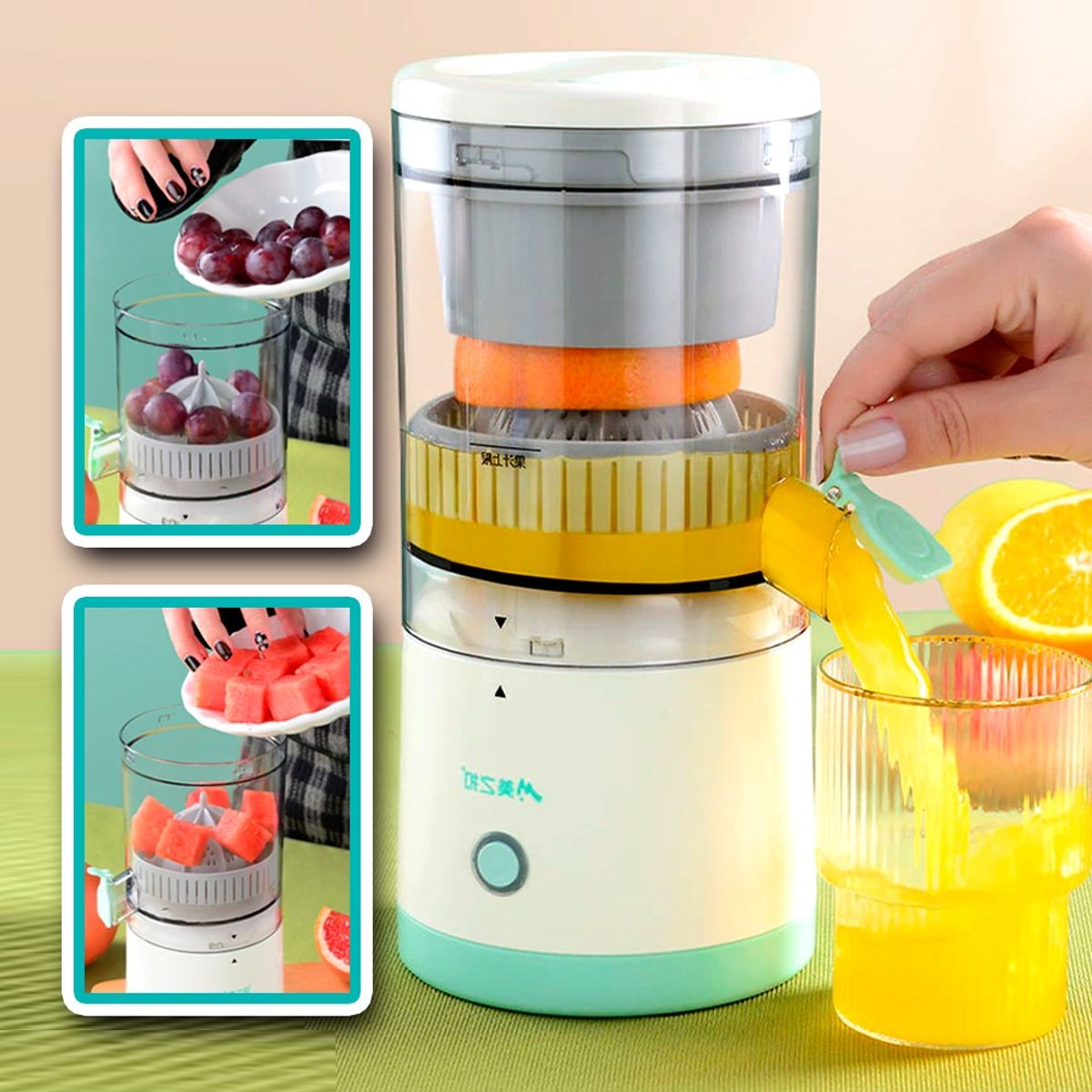 OEM - Exprimidor de Naranjas Cítricos y Frutas Eléctrico Portátil Recargable
