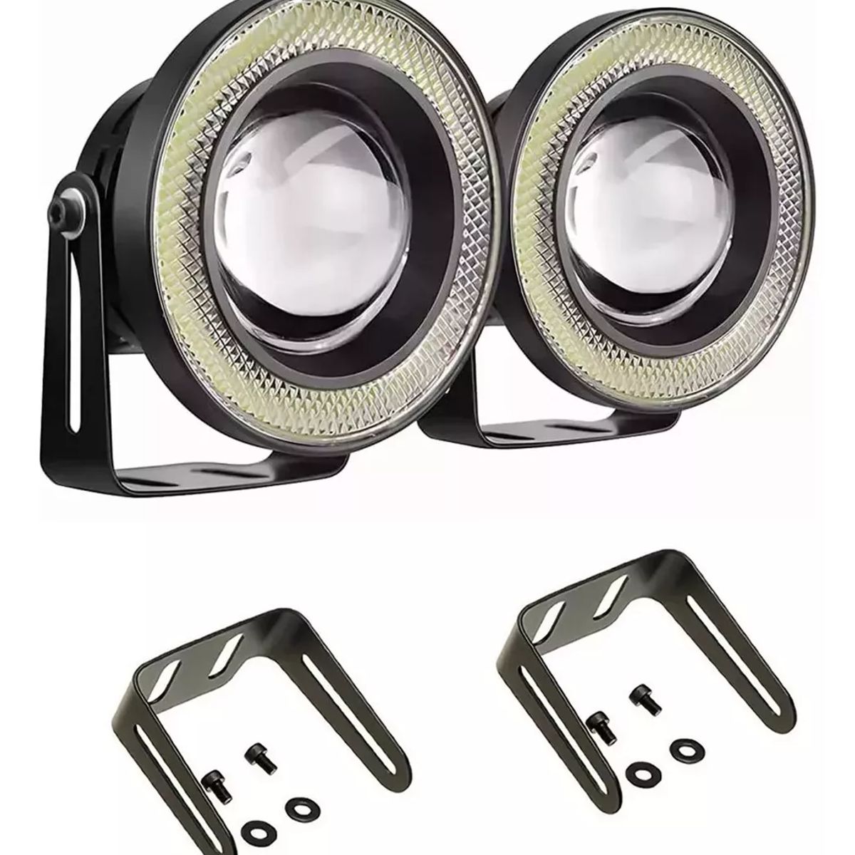 GENERICO - Faros Neblineros 76mm Led Ojos De Ángel Autos 1Par
