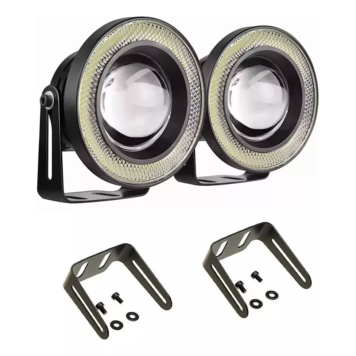 GENERICO - Faros Neblineros 76mm Led Ojos De Ángel Autos 1Par