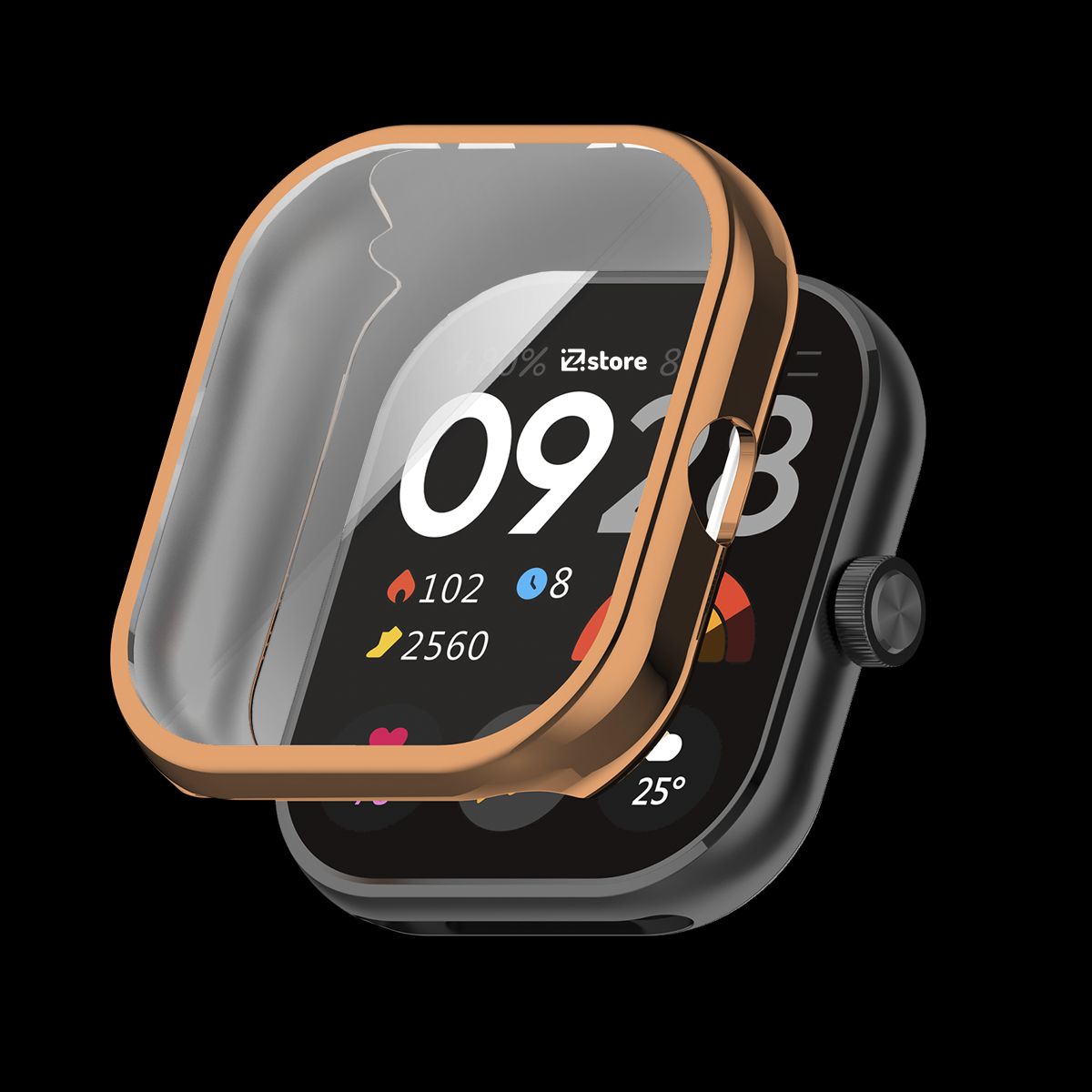 GENERICO - Case con Protector Redmi Watch 4 Metalizado Golden Rose