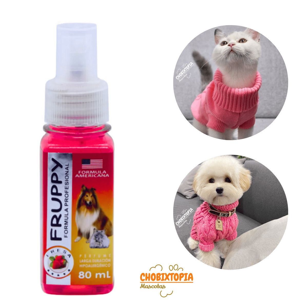 GENERICO - COLONIA PARA MASCOTA FRUPPY FRESA x 80 mL
