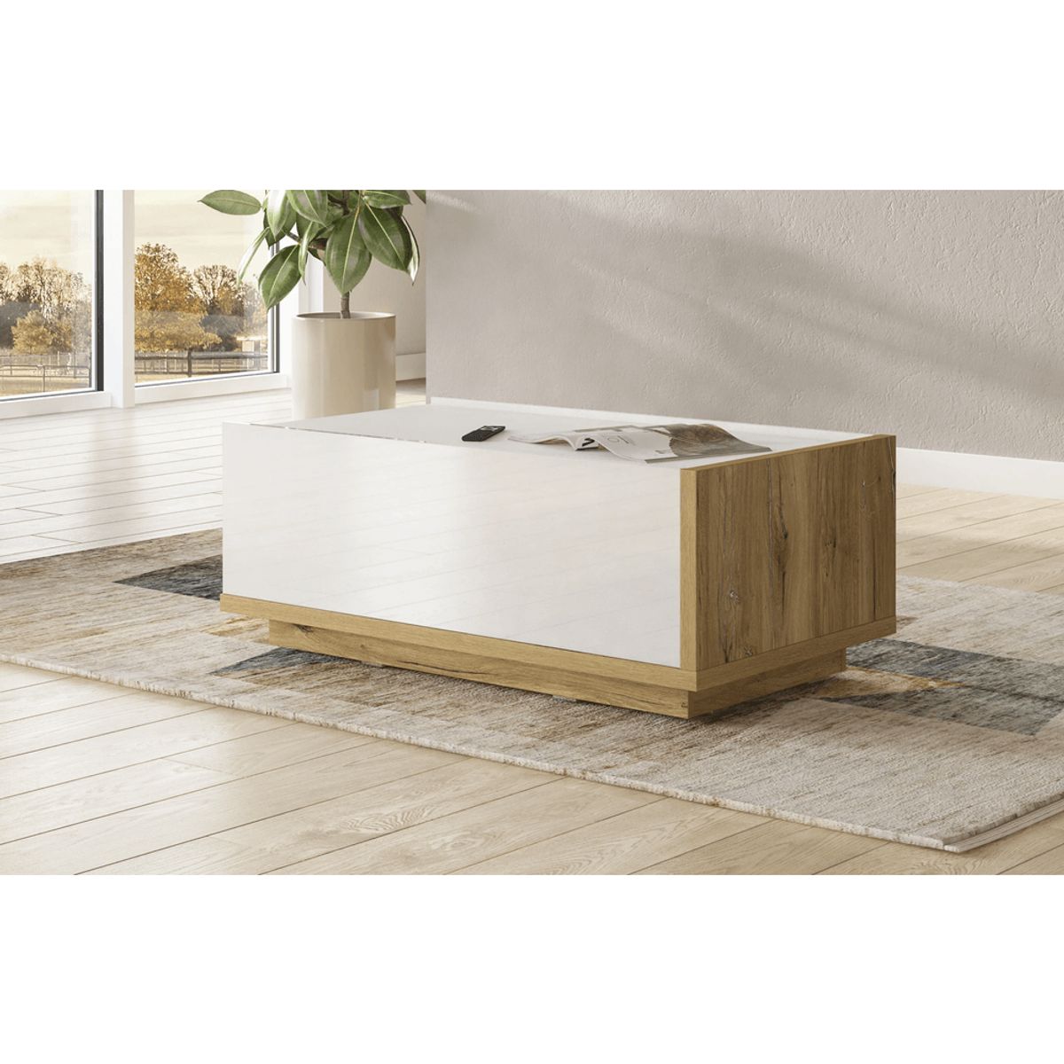 TU MESITA - Mesa de centro Moderna Lars color BlancoDuna TU MESITA