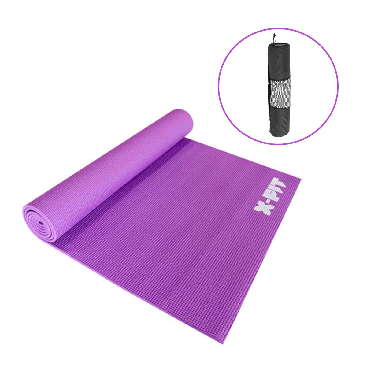 GENERICO - PISO MAT PARA YOGA 6MM FITNESS MÁS FUNDA X-FIT MORADO
