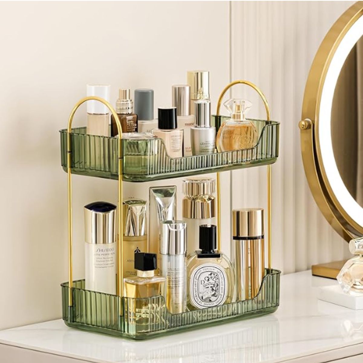 GENERICO - Organizador de Maquillaje, Perfumes y Cremas 2 Niveles