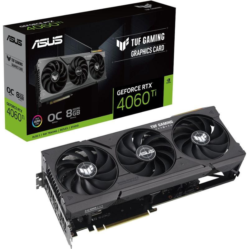 ASUS - Tarjeta de video ASUS TUF Gaming GeForce RTX 4060 Ti 8GB OC Edition