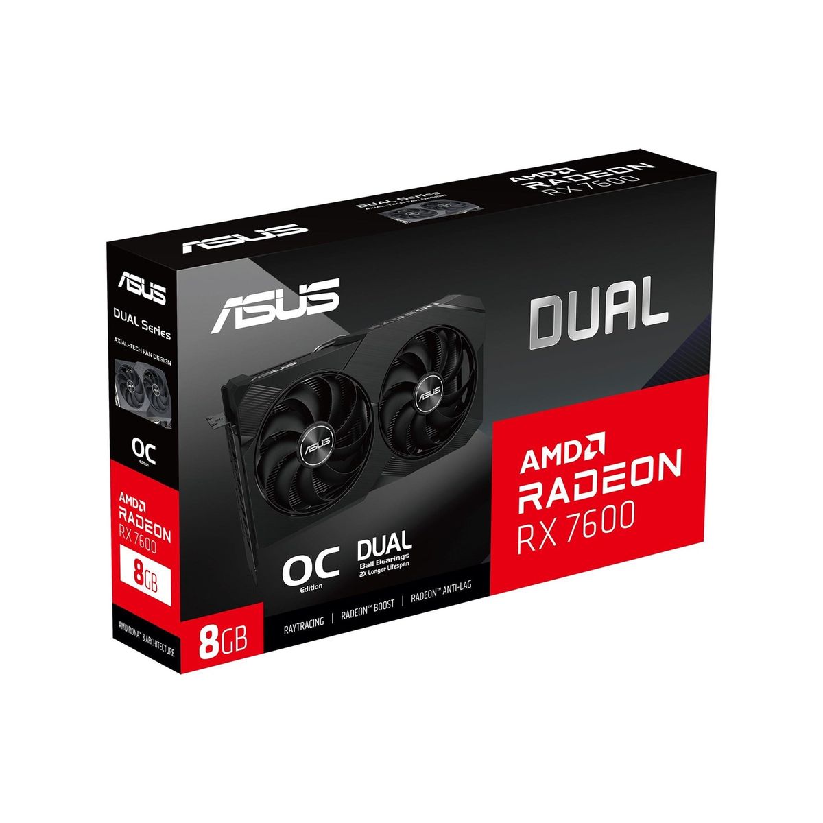 ASUS - Tarjeta de video ASUS Radeon RX 7600 8GB GDDR6 Dual-RX7600-O8G-V2