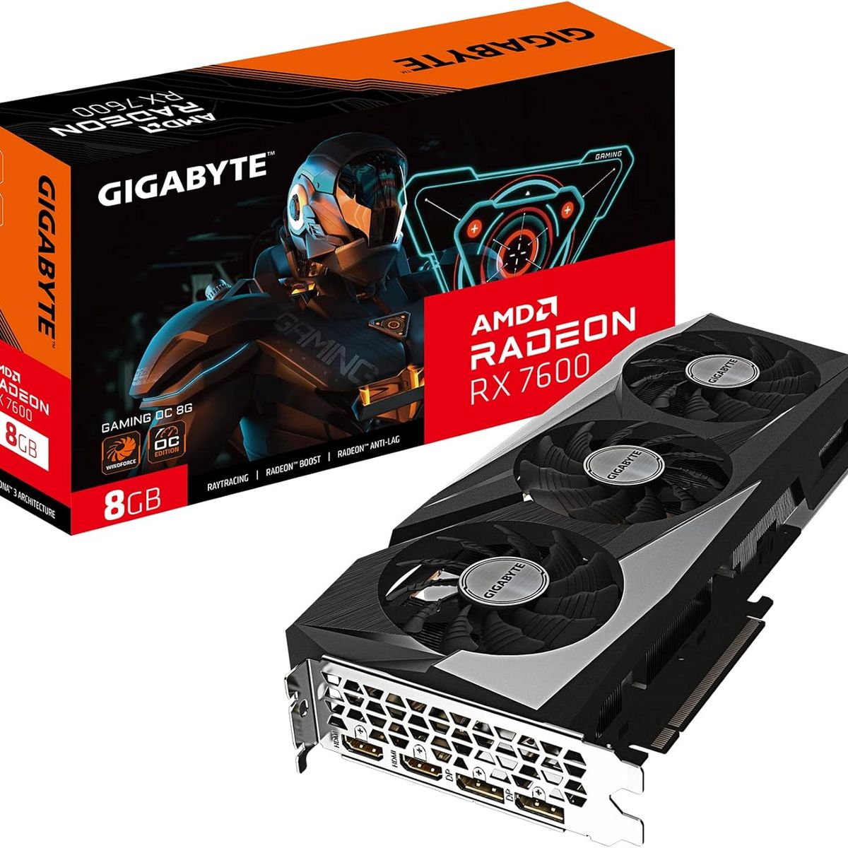 GIGABYTE - Tarjeta De Video Gigabyte Radeon Rx 7600 Gaming Oc 8g Gddr6