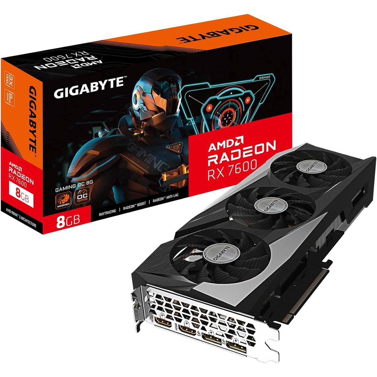GIGABYTE - Tarjeta De Video Gigabyte Radeon Rx 7600 Gaming Oc 8g Gddr6