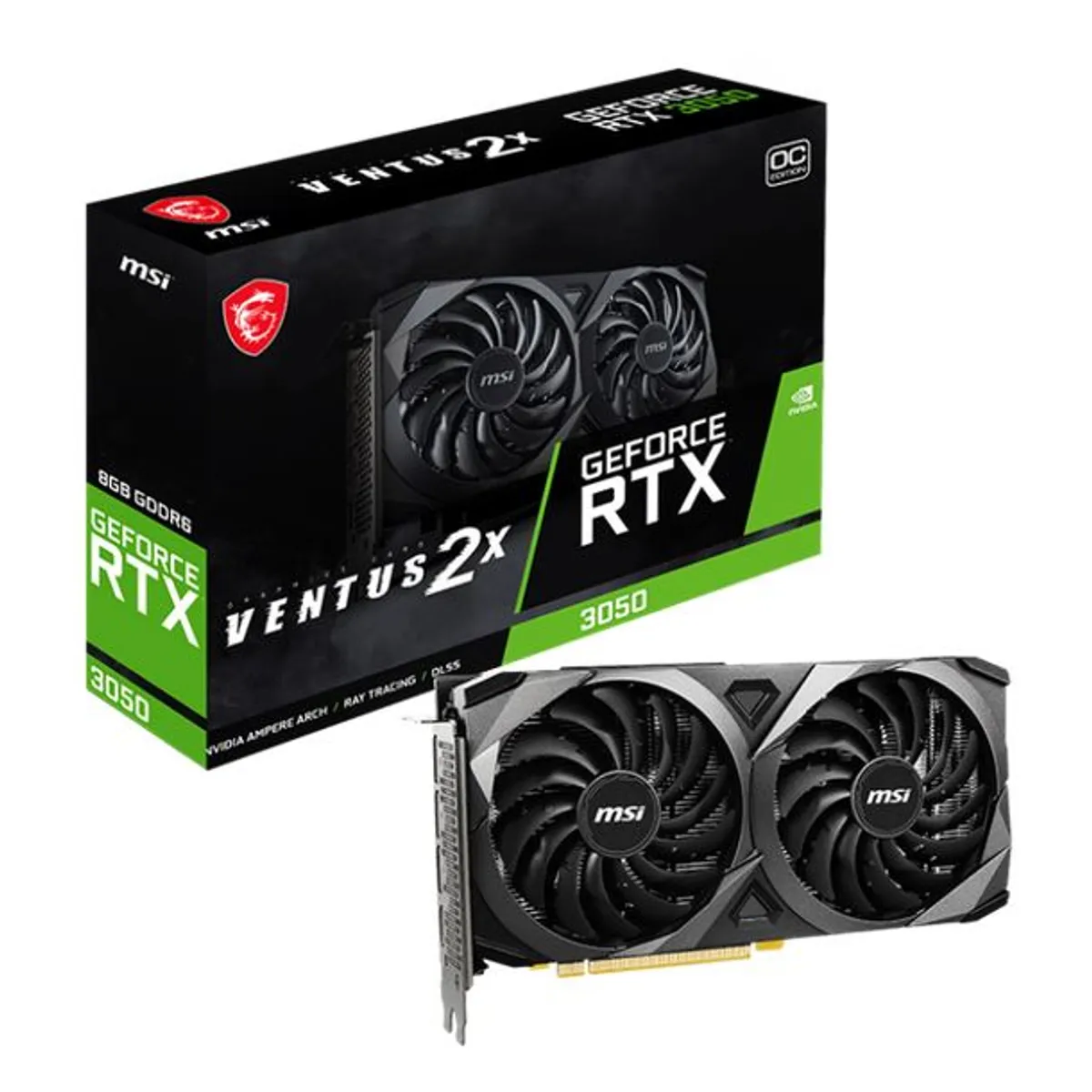 MSI - Tarjeta de video MSI GeForce RTX 3050 VENTUS 2X XS 8G OC 8GB GDDR6