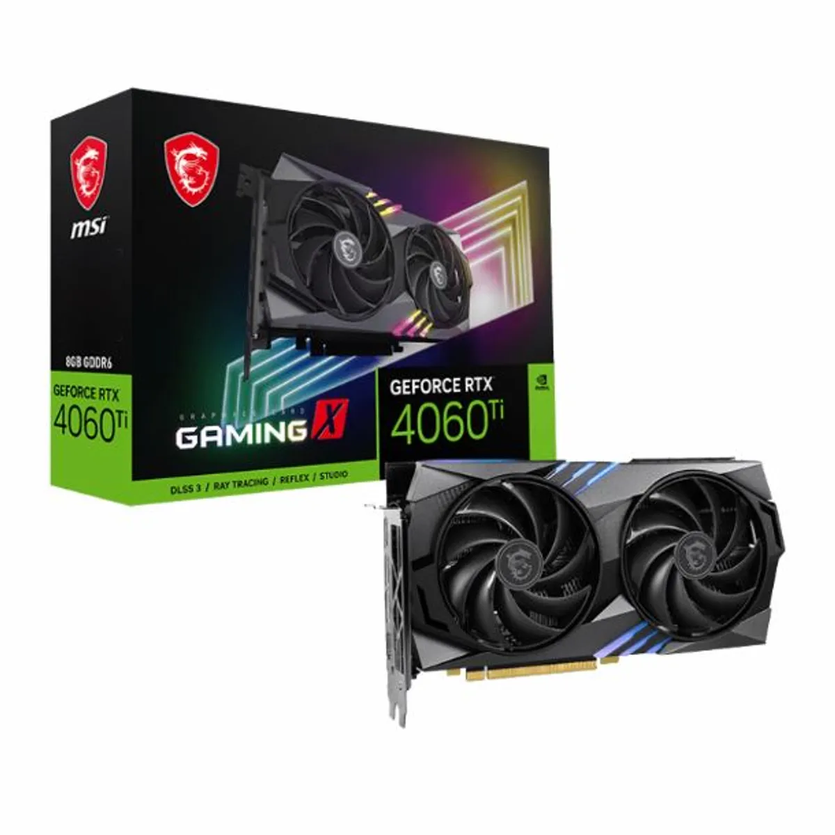 MSI - Tarjeta de video MSI GeForce RTX 4060 Ti GAMING X 8G GDDR6 PCIe 40