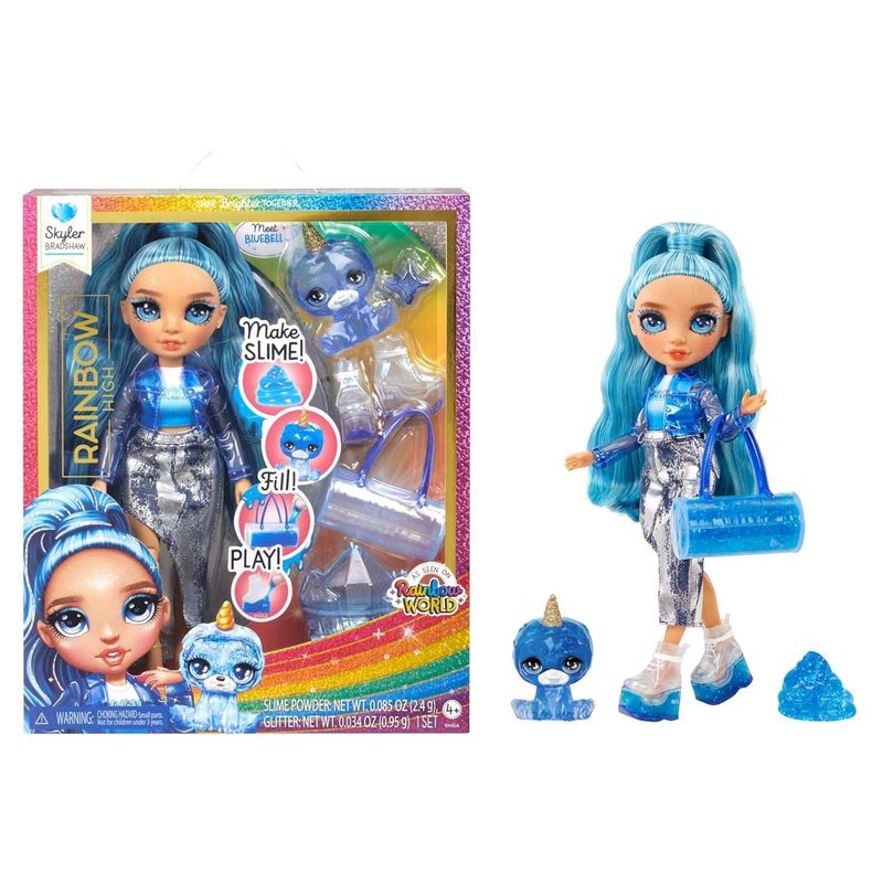 RAINBOW HIGH - Muñeca Rainbow High Skyler con Kit Mascota y Slime