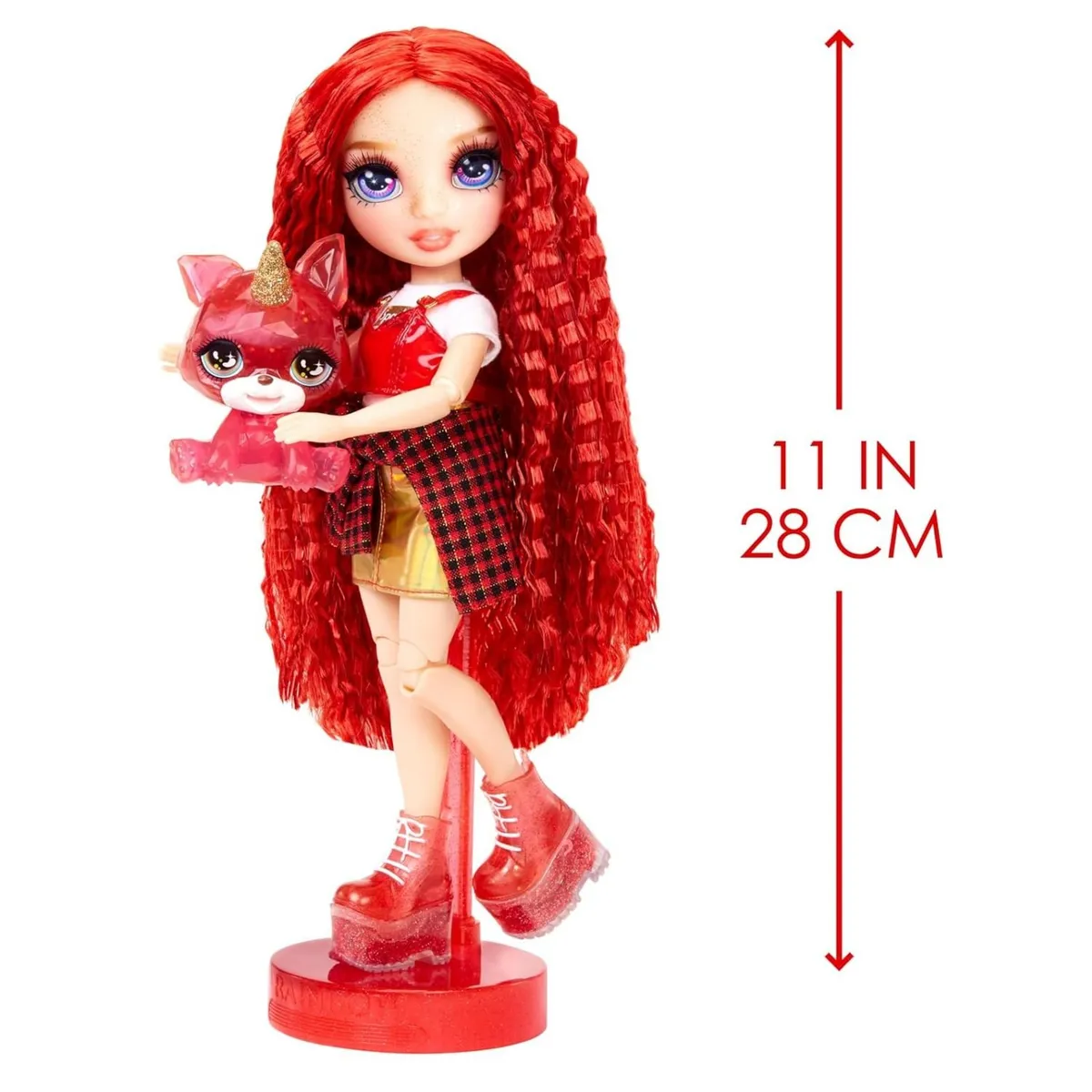 RAINBOW HIGH - Muñeca Rainbow High Ruby con Kit Mascota y Slime