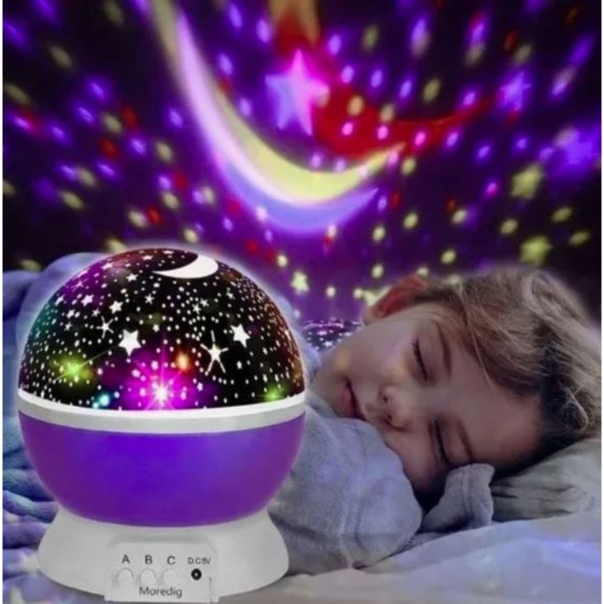 GENERICO - Lámpara Proyectora De Cielo Estrellado Giratoria 360° Lila