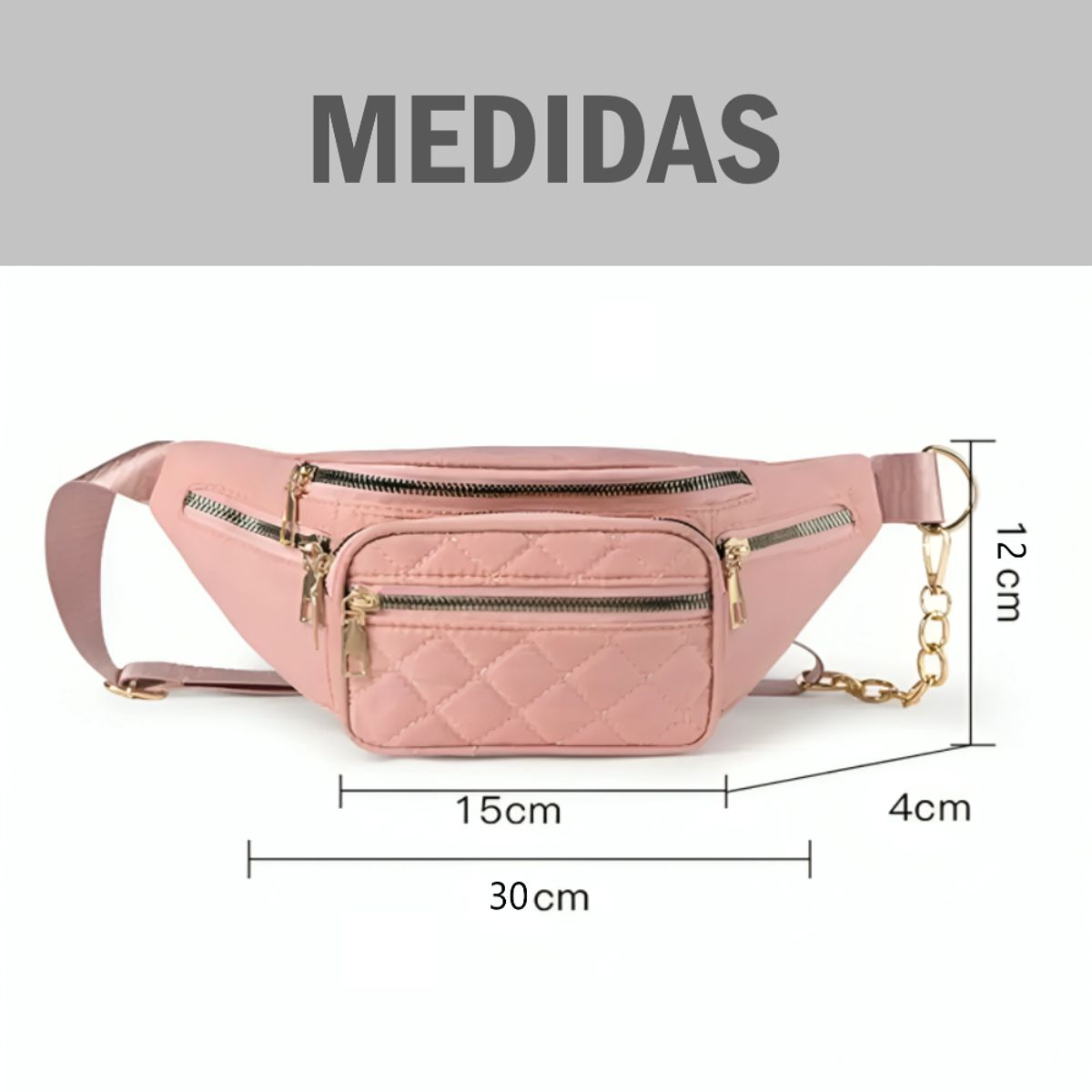 GENERICO - Canguro casual para mujer con varios bolsillos con cierre_.