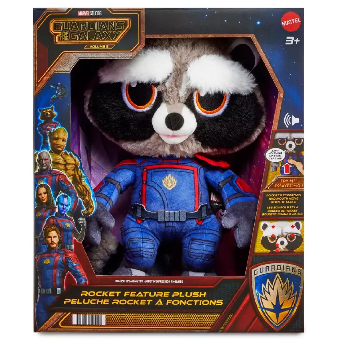 MATTEL - Peluche Hablador Rocket Guardianes de la Galaxia