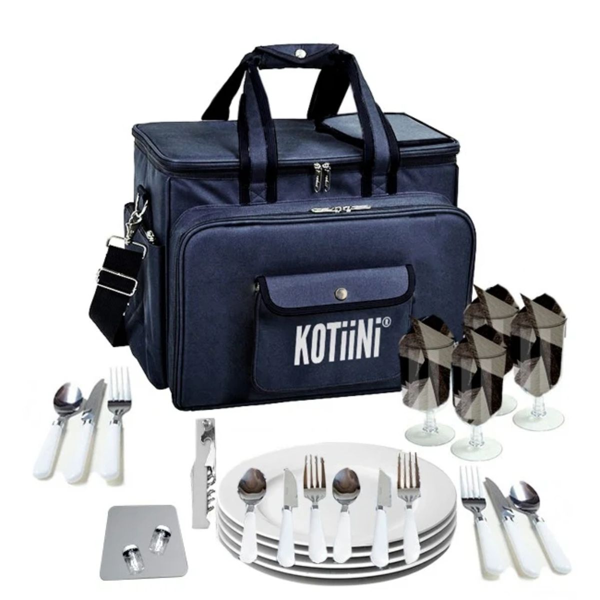 KOTIINI - Canasta Térmica plegable picnic con menaje 4 personas