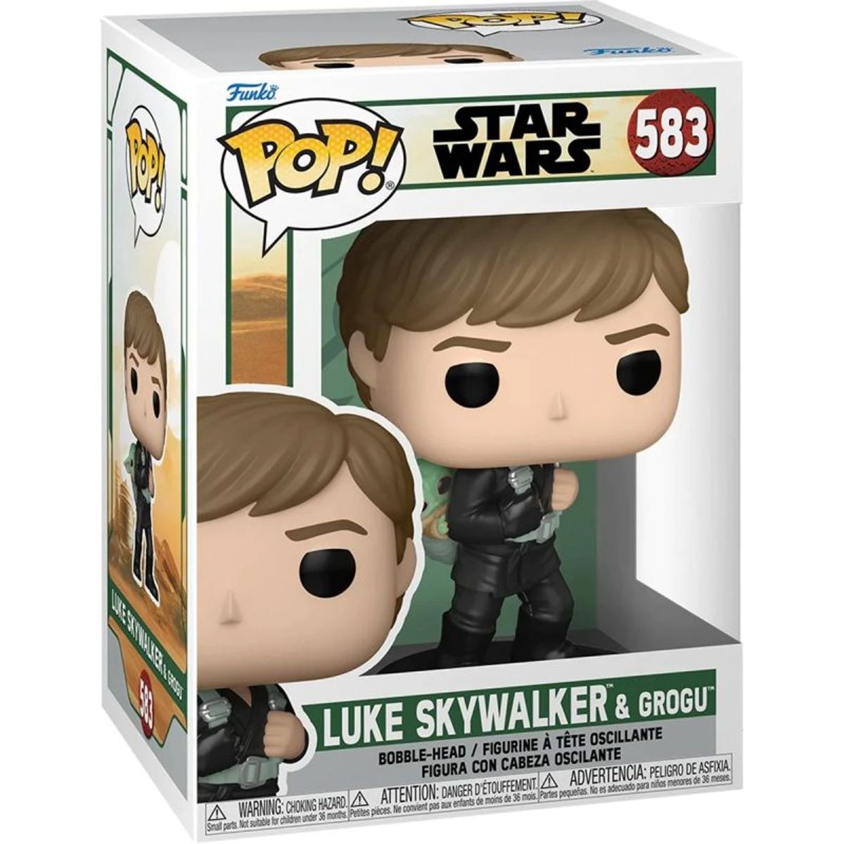 FUNKO - Funko Pop Luke Skywalker y Grogu The Mandalorian Star Wars