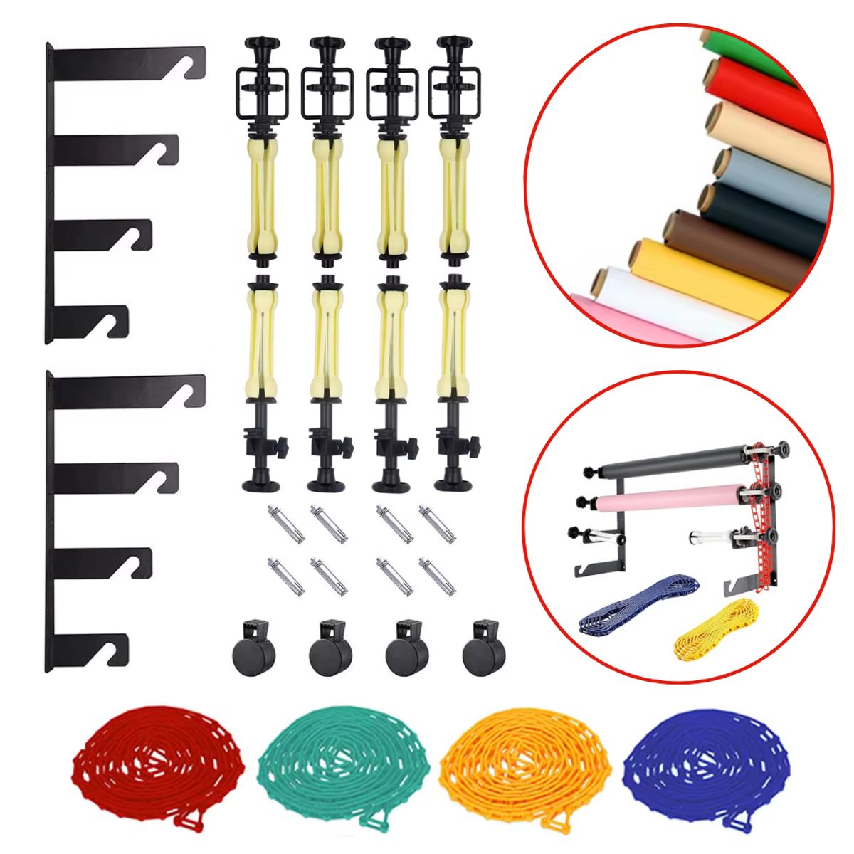 WEIFENG - SISTEMA DE SOPORTE MANUAL DE 4 RIELES PARA FONDOS DE FOTOGRAFÍA