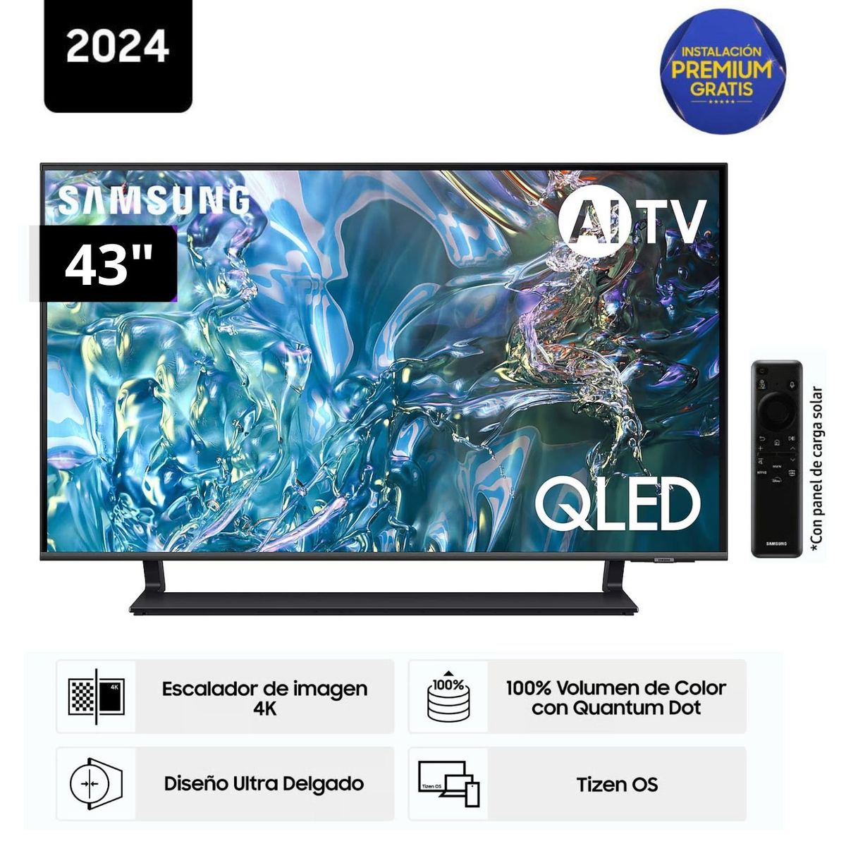 SAMSUNG - Televisor Samsung QLED Tizen OS Smart Tv 43" 4K 43Q65D - Nuevo 2024