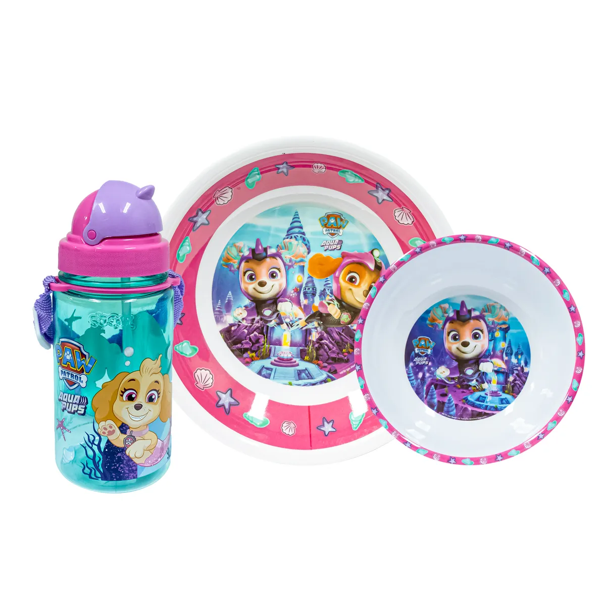 SCOOL - Vajilla de melamine 3 piezas Paw Patrol Aqua M