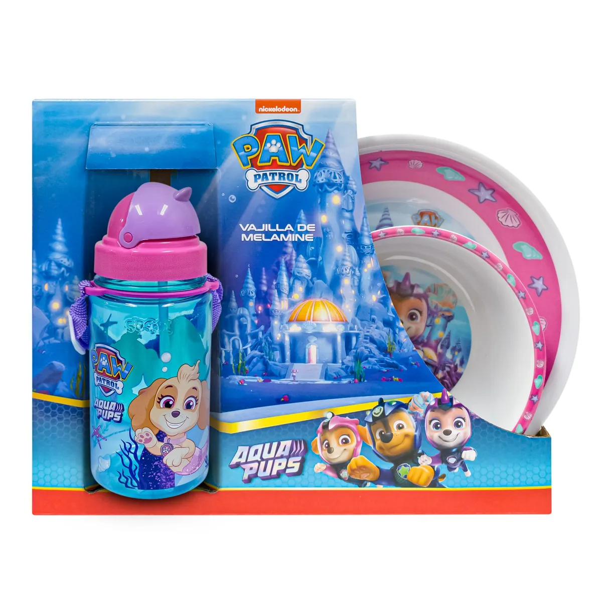 SCOOL - Vajilla de melamine 3 piezas Paw Patrol Aqua M