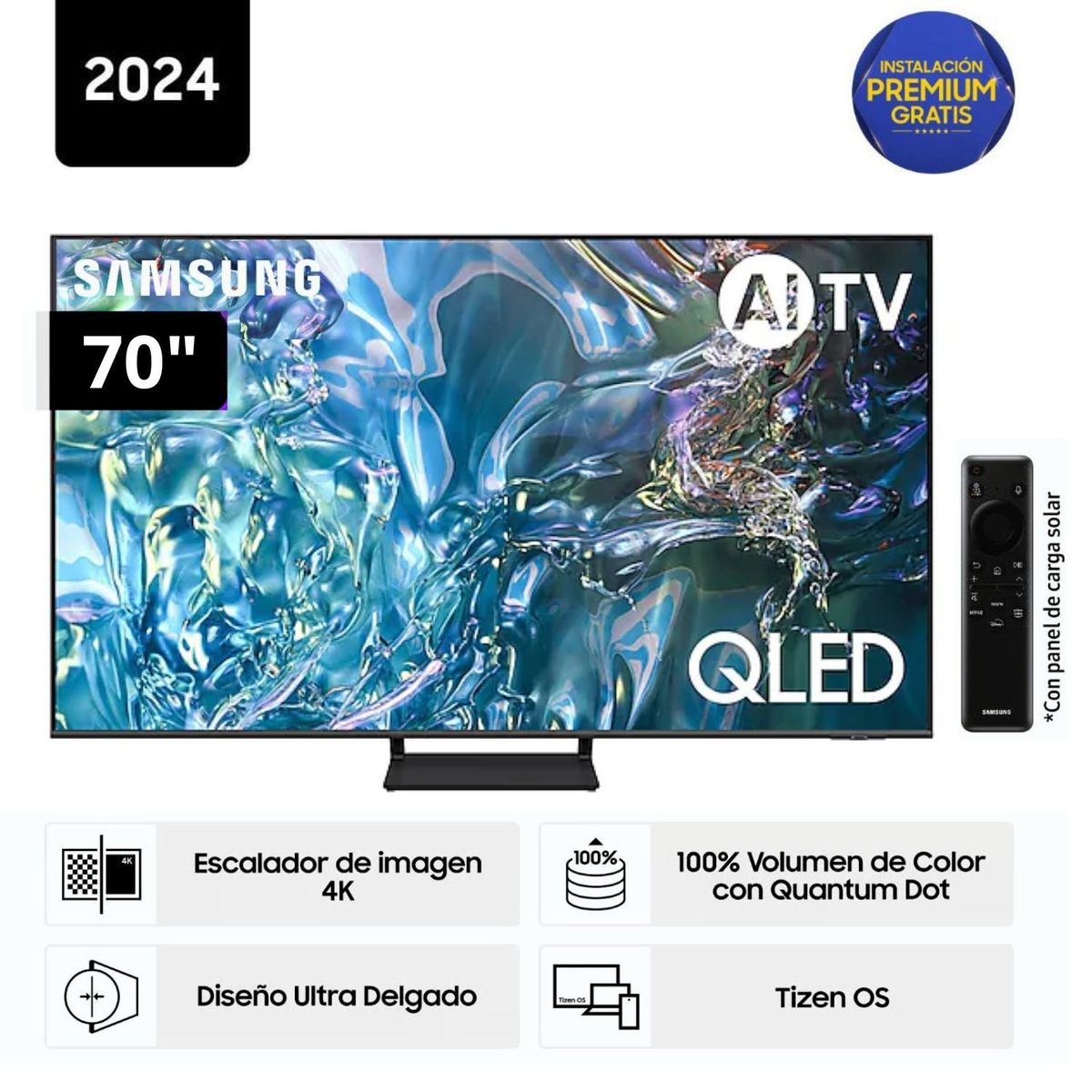 SAMSUNG - Televisor Samsung QLED Tizen OS Smart Tv 70" 4K 70Q65D - Nuevo 2024