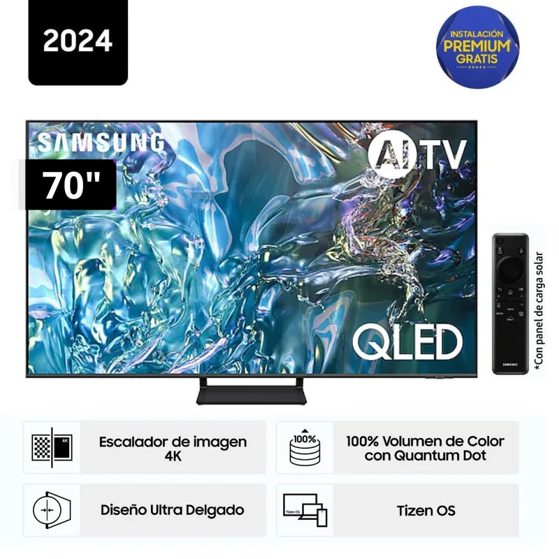 SAMSUNG - Televisor Samsung QLED Tizen OS Smart Tv 70" 4K 70Q65D - Nuevo 2024