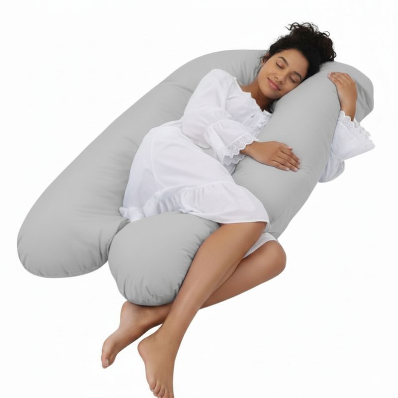 GENERICO - Cojín de Lactancia Embarazada Almohada Lumbar Gris