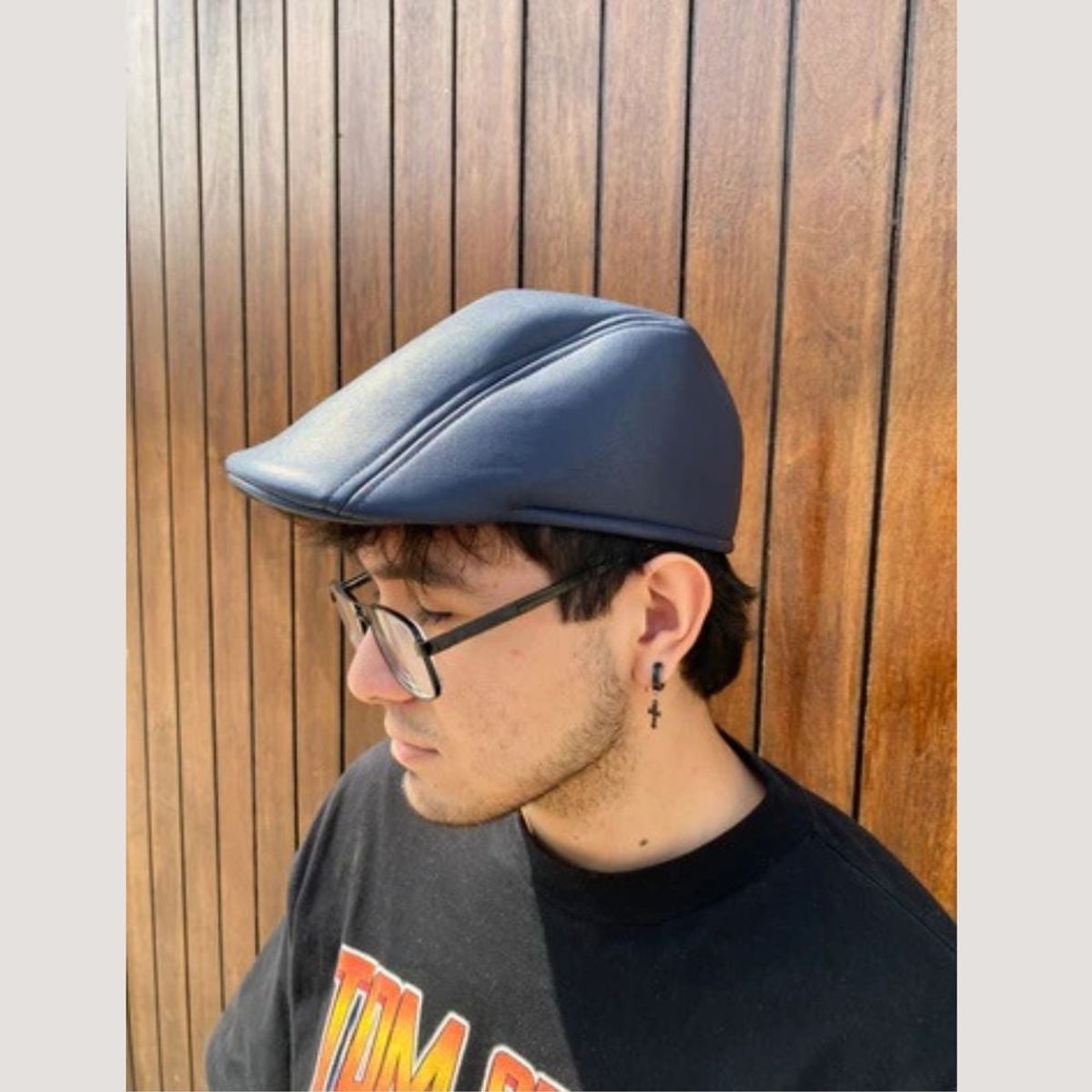 KAST PE - Boina Gorra Wally Unisex en cuero PU - Azul