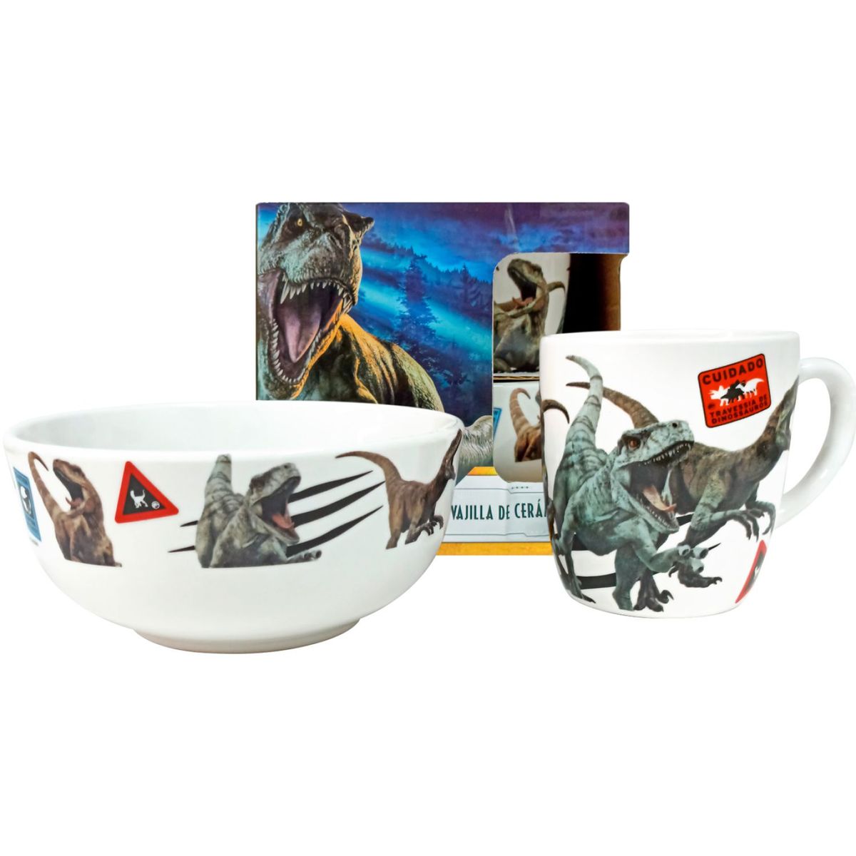 SCOOL - Set de vajilla de cerámica x2 pzs Jurassic World