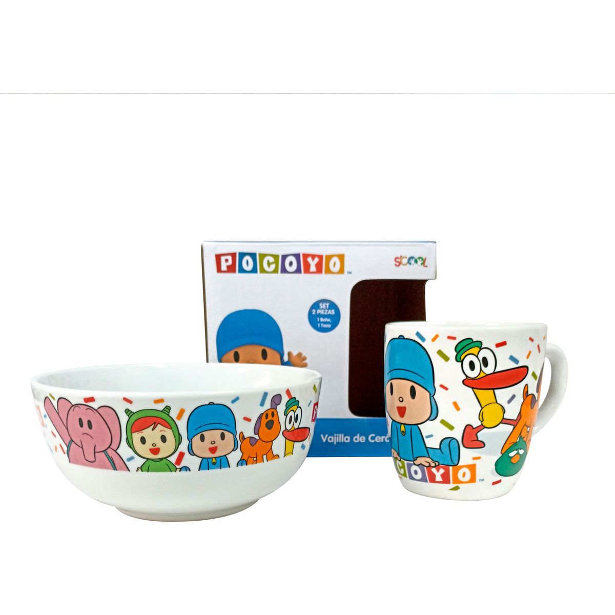 SCOOL - Set de vajilla de cerámica x2 pzs Pocoyó