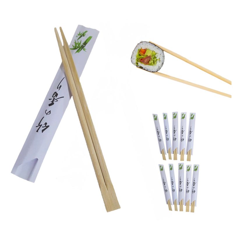 GENERICO - Palillos Japones Bambu Descartable Letras Pack 10par