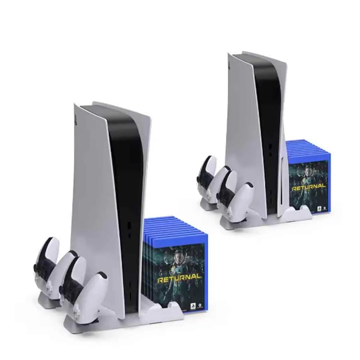 VARIOS - Base 4 en 1 para PS5 Slim y Clásico, Lector y Digital, Cargador db