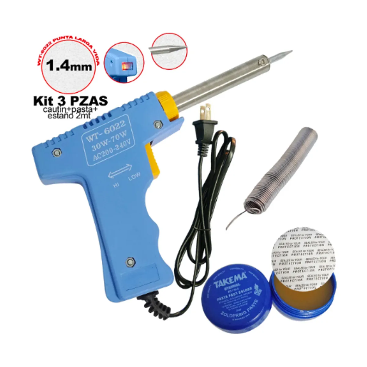 WESTOR - Kit Cautín 3070W + Pasta + Soldadura KIT-3 WESTOR