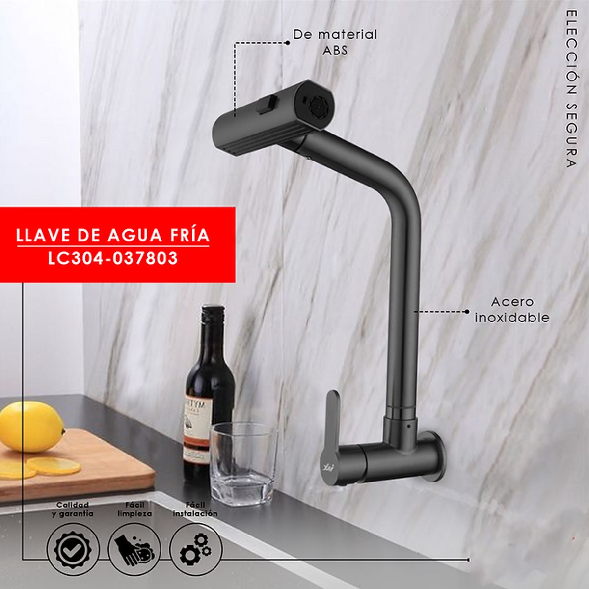 XM - LLAVE DE COCINA PLOMO PARED RETRACTIL LC304-037803