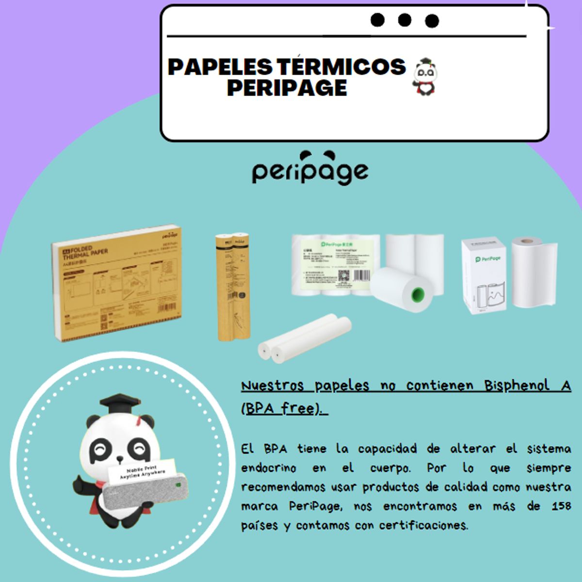 PERIPAGE - 12 ROLLOS DE STICKER TRANSPARENTE FOTOGRAFICO TERMICO - B2B