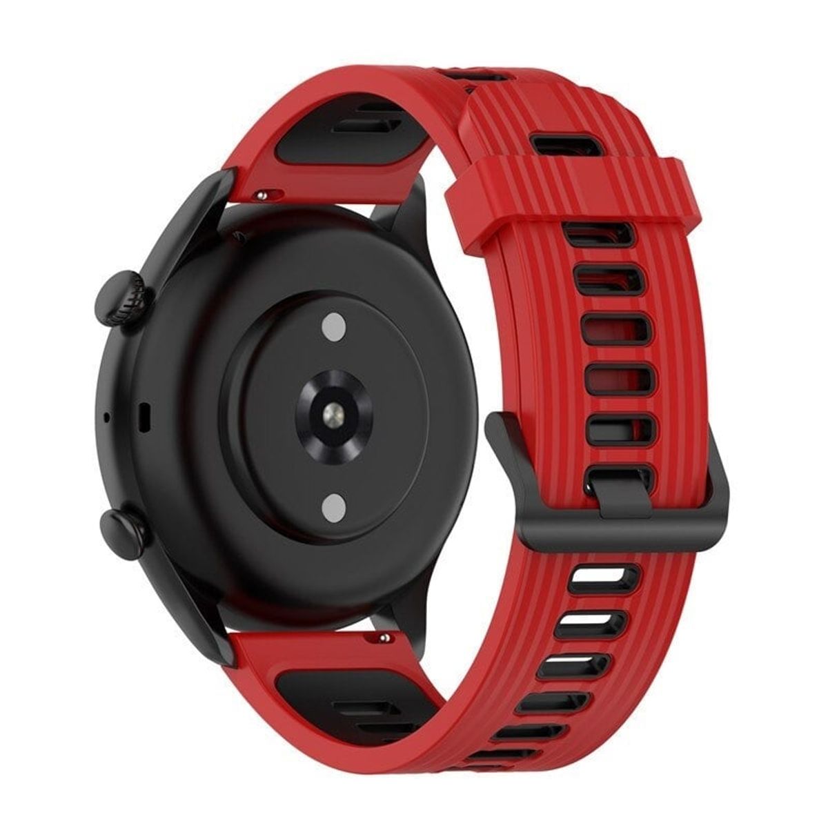 GENERICO - Correa Silicona Sport 3 para SAMSUNG GALAXY WATCH 7 - NRojo
