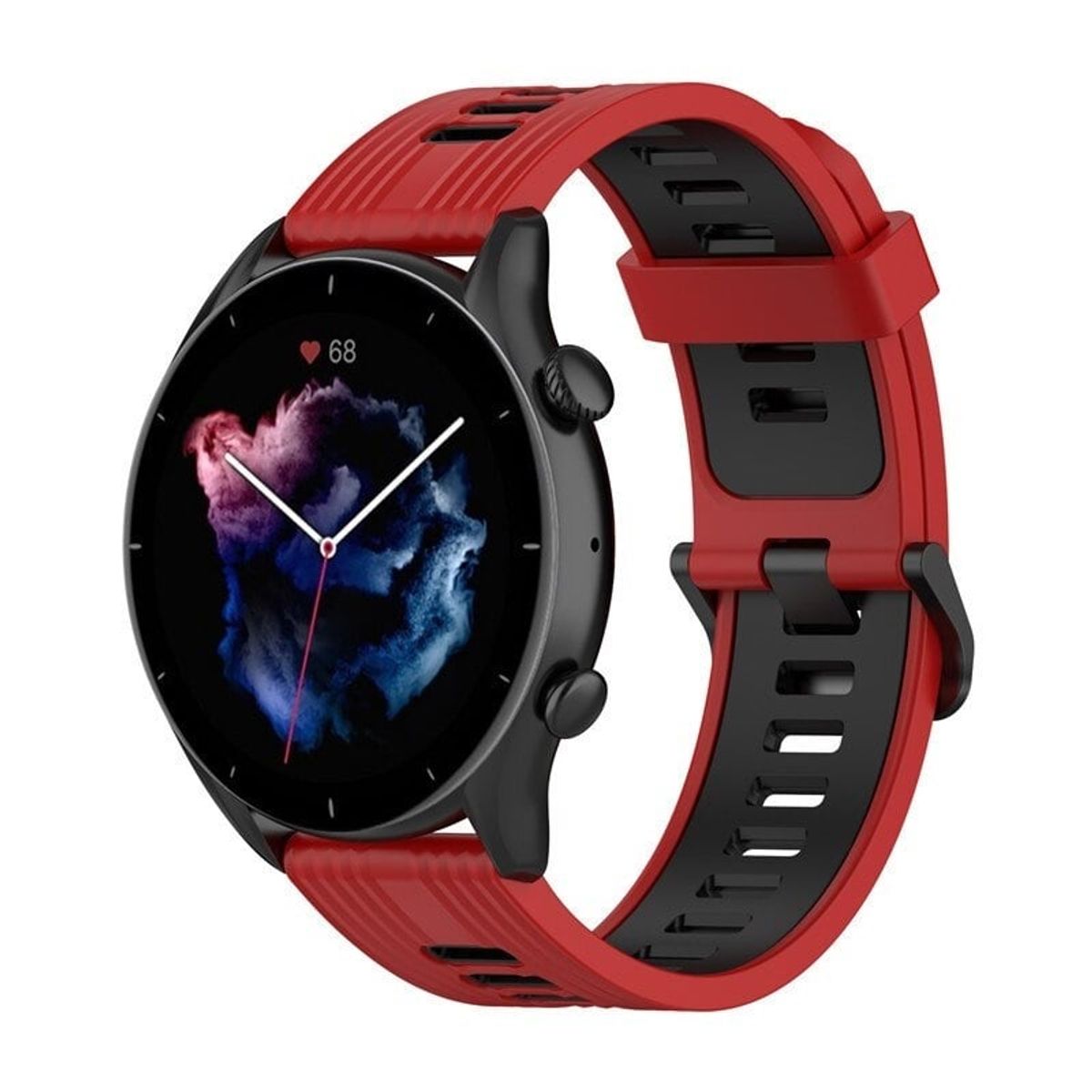GENERICO - Correa Silicona Sport 3 para SAMSUNG GALAXY WATCH 7 - NRojo
