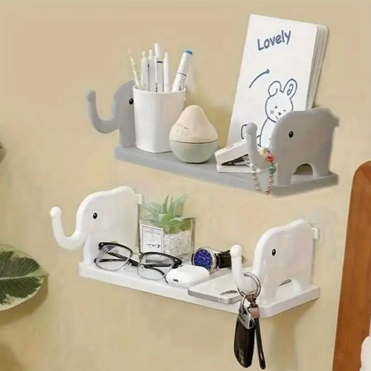 GENERICO - REPISA DE PLASTICO DECORATIVA - PACK X3 BLANCO