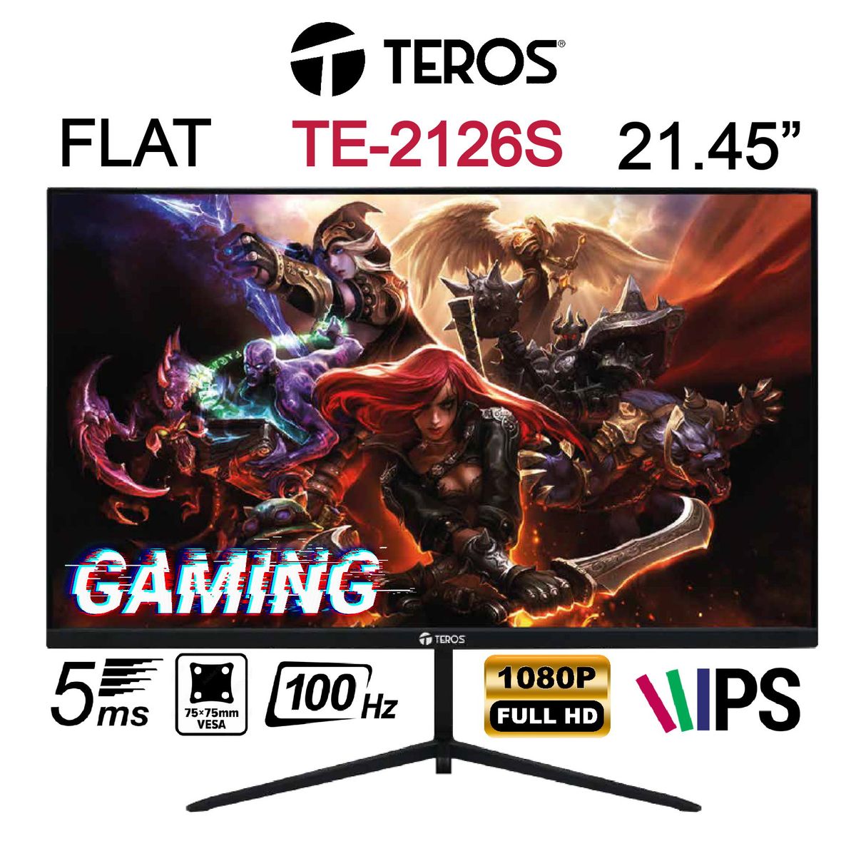 TEROS - Monitor Teros TE-2126S Pantalla 2145 Flat FHD VESA HDMI VGA