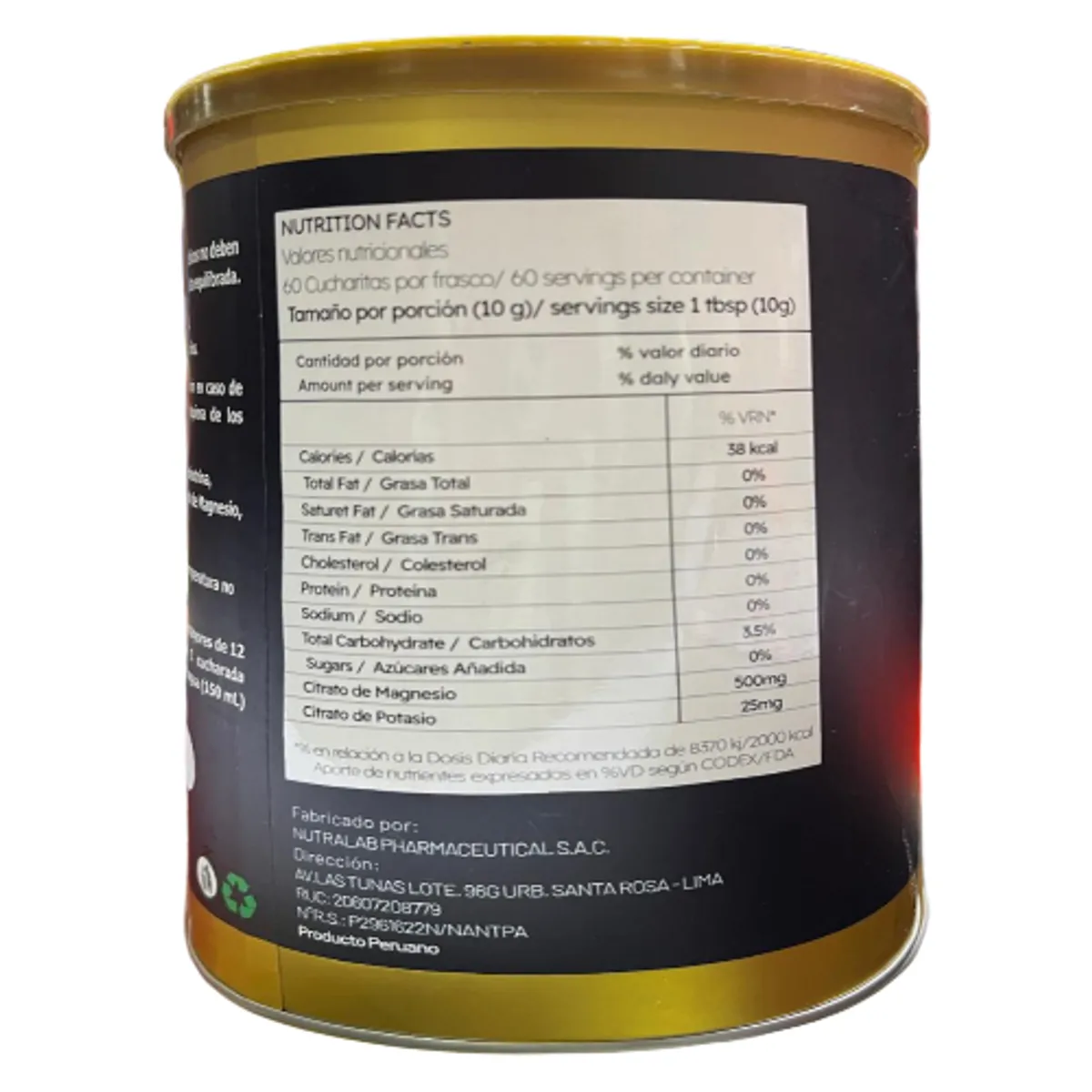 GENERICO - Citrato de Potasio y Magnesio - 600 gramos