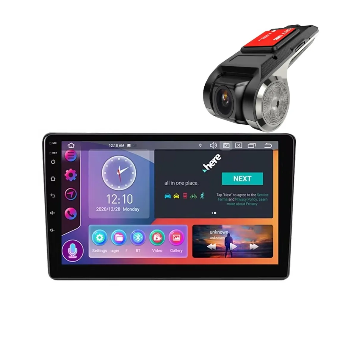GENERICO - Autoradio Android 9Pulg Carplay 8core 4+64GB +Dash Cam