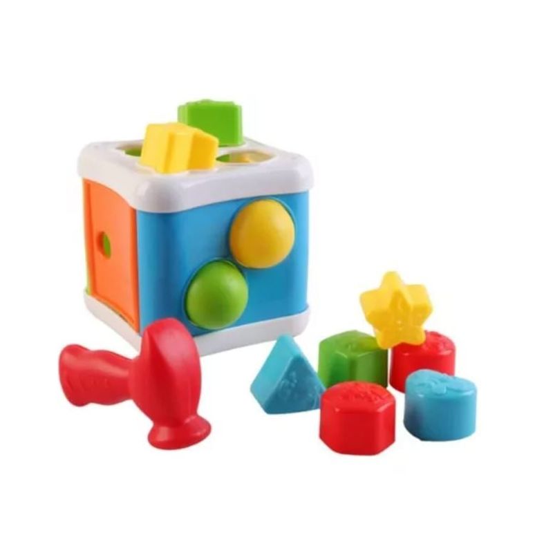 GENERICO - CUBO DE FORMAS DIDACTICAS PARA ENCAJAR - JUGUETE NAVIDAD