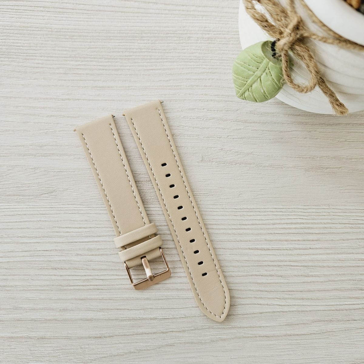 GENERICO - Correa Cuero Color para SAMSUNG GALAXY WATCH FE - Beige