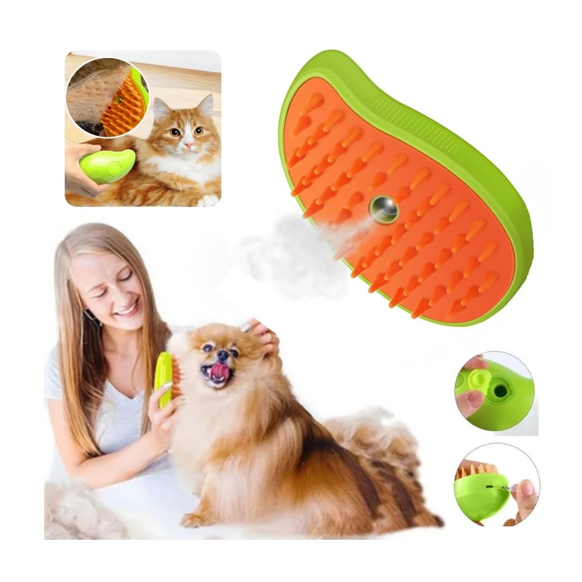 OEM - Cepillo Quitapelos a Vapor  para Gatos y Perros - Recargable