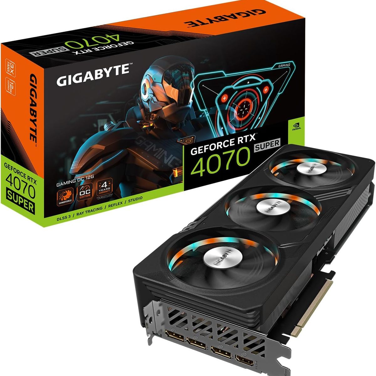 GIGABYTE - Tarjeta de video Gigabyte GeForce RTX 4070 SUPER GAMING OC 12G