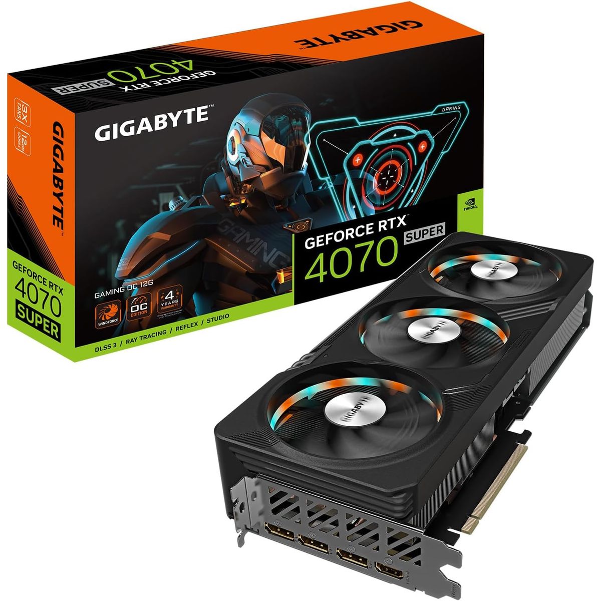 GIGABYTE - Tarjeta de video Gigabyte GeForce RTX 4070 SUPER GAMING OC 12G