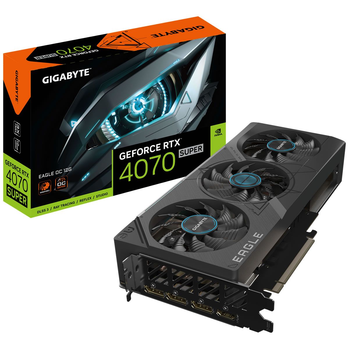GIGABYTE - Tarjeta De Video Gigabyte Rtx 4070 Super Eagle Oc 12g Gddr6x