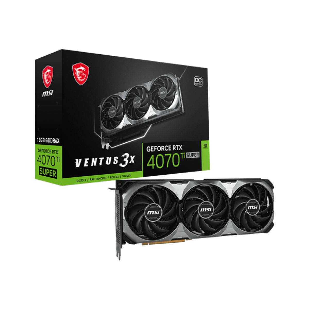 Msi - Tarjeta de video MSI GeForce RTX 4070 Ti SUPER 16G VENTUS 3X OC 16GB